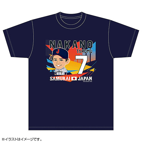 侍ジャパン イラストTシャツ 7中野拓夢 - 侍ジャパンオフィシャルオンラインショップ