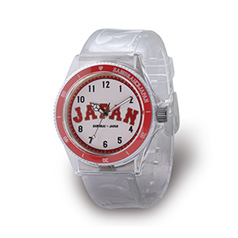 【受注生産】オリジナルネーム入り・侍ジャパンウォッチ　クリアクール　JAPAN　RED