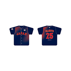 2025年11月侍ジャパン選手名入りユニホーム型クッション（ビジター）