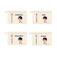 2025年11月侍ジャパン　イラストフラットポーチ